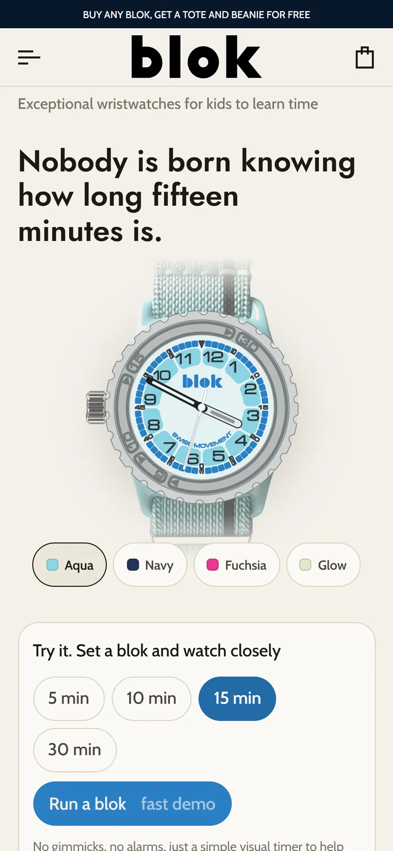 Blok Watches on mobile