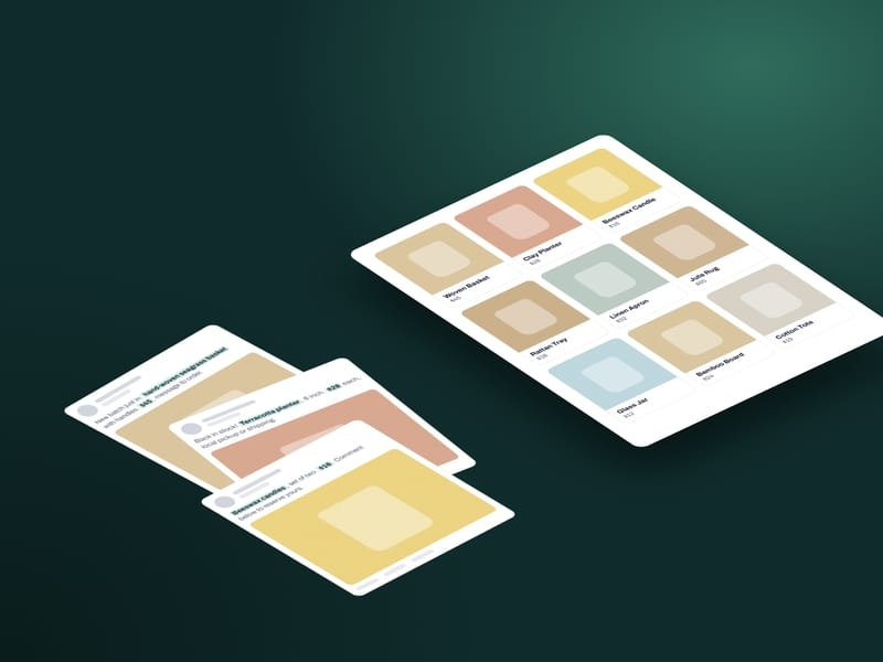 Illustration for the Facebook to Shopify case study