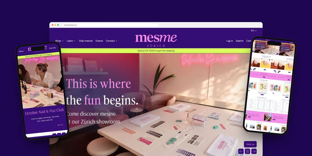 mesme website on desktop and mobile